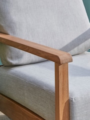 Laura Ashley Natural Garden Salcey Teak Lounging Chair With Saunton Natural Cushion - Image 3 of 4