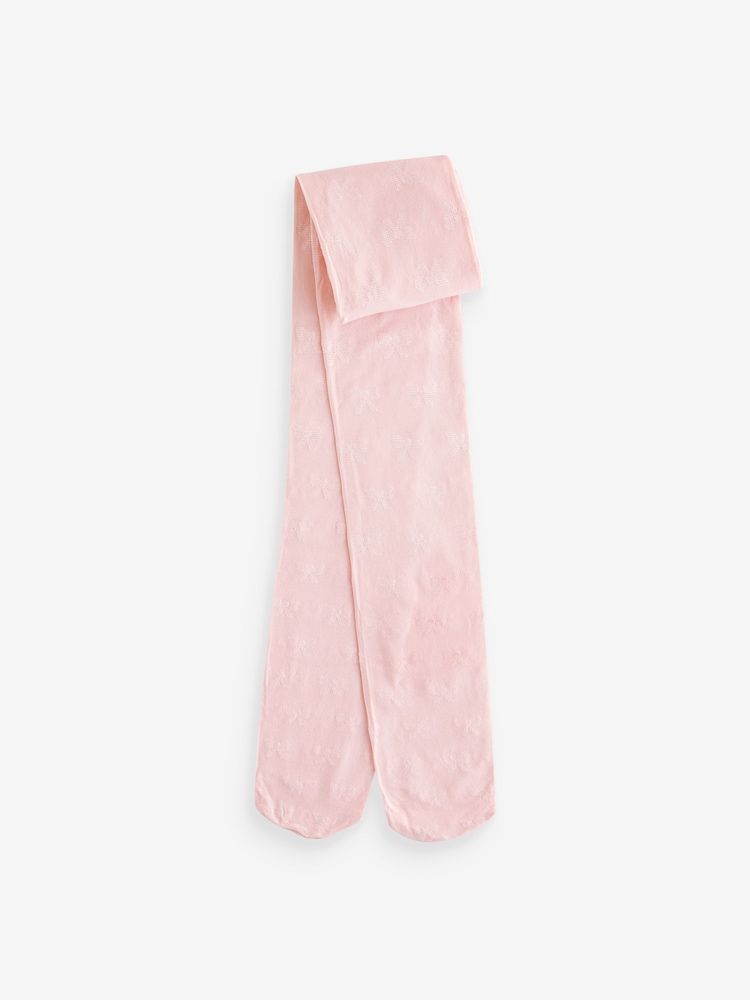 Pink 40 Denier Bow Tights - Image 1 of 3 Pink 40 Denier Bow Tights - Image 1 of 3