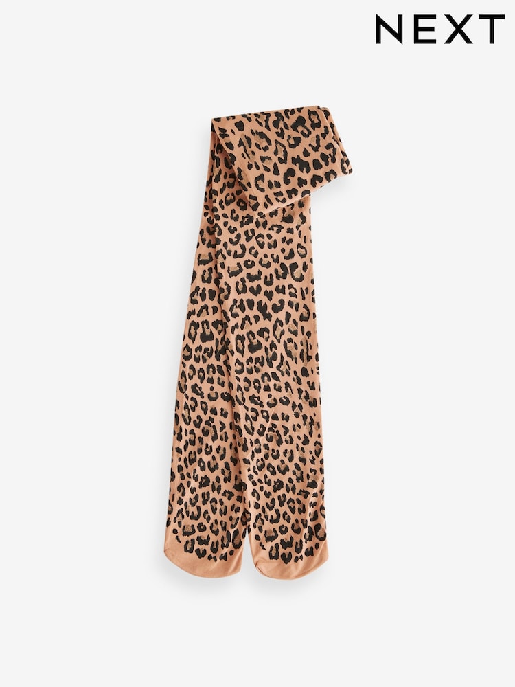 Leopard Print Sparkle Tights - Image 4 of 4 Leopard Print Sparkle Tights - Image 4 of 4