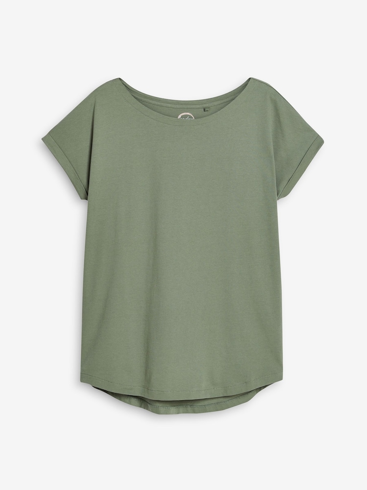 Green Khaki Cap Sleeve T-Shirt Top - Image 5 of 5