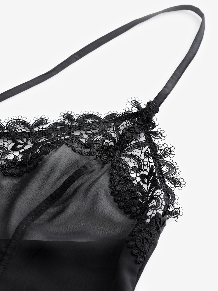 Schwarz - Besticktes Chiffon-Unterkleid - Image 8 of 8