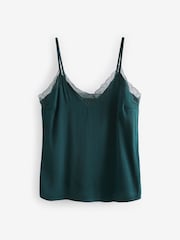 Green Lace Trim Strappy Cami Top - Image 5 of 6