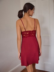 Red Lace & Microfibre Slip - Image 3 of 7