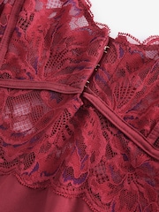Red Lace & Microfibre Slip - Image 6 of 7
