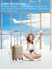 Flight Knight 55x40x20cm Ryanair Priority 4 Wheel ABS Hard Case Cabin Carry On Hand Luggage - Image 2 of 7