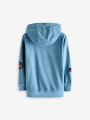 Blue 100% Cotton Embroidery Badge Hoodie (3-16yrs) - Image 2 of 4