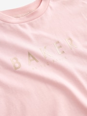 Baker by Ted Baker Lilac Purple Frilled 100% Cotton T-Shirt and Short Set - Image 12 of 13