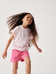 Baker by Ted Baker Lilac Purple Frilled 100% Cotton T-Shirt and Short Set - Image 2 of 13