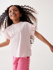 Baker by Ted Baker Lilac Purple Frilled 100% Cotton T-Shirt and Short Set - Image 3 of 13