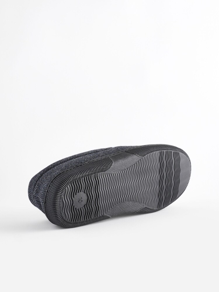 Navy Blue Faux Fur Lined Apron Slippers - Image 6 of 6