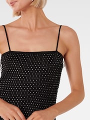 Forever New Black Bella Embellished Mesh Dress - Image 2 of 4
