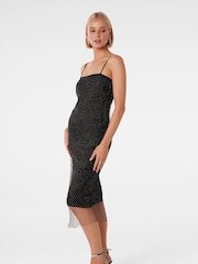 Forever New Black Bella Embellished Mesh Dress - Image 3 of 4