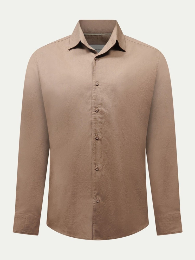 棕色 - Peckham Rye Grove Linen Blend Shirt - 2的图像1｝