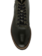Lotus Green Leather Zip-Up Ankle Boots - Image 4 of 4