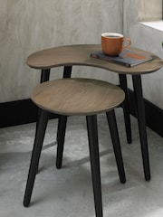 Bentley Designs Natural Vintage Weathered Oak Nest of Lamp Tables - Image 1 of 3