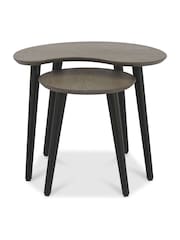 Bentley Designs Natural Vintage Weathered Oak Nest of Lamp Tables - Image 3 of 3