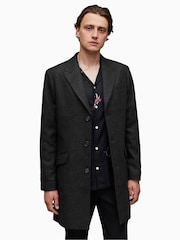AllSaints Black Manfred Coat - Image 1 of 10
