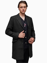 AllSaints Black Manfred Coat - Image 3 of 10