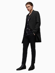AllSaints Black Manfred Coat - Image 6 of 10