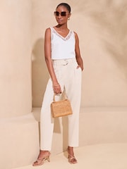 Lipsy White Lace Panel Vest - Image 3 of 4