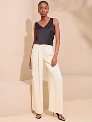Lipsy Black Chiffon Panel V Neck Camis - Image 4 of 4