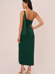 Adrianna Papell Green Satin Crepe Dress - Image 2 of 7