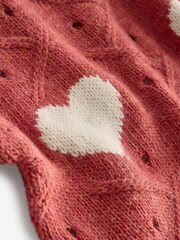 Benetton Red Heart 100% Cotton Print Jumper - Image 4 of 4