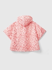 Benetton Pink Heart Print 100% Cotton Showerproof Poncho - Image 2 of 3