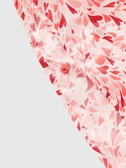 Benetton Pink Heart Print 100% Cotton Showerproof Poncho - Image 3 of 3