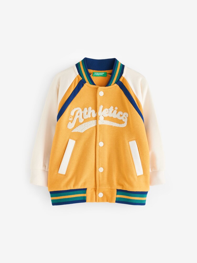 Benetton Yellow Varisty Logo 100% Cotton Jacket - Image 1 of 1
