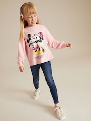 Pink Sequin Disney Minnie & Mickey Mouse License Long Sleeve T-Shirt (3-16yrs) - Image 1 of 7