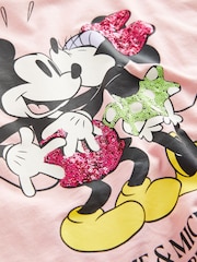 Pink Sequin Disney Minnie & Mickey Mouse License Long Sleeve T-Shirt (3-16yrs) - Image 7 of 7