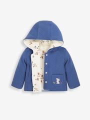 JoJo Maman Bébé Indigo 2-Piece Woodland Sleepsuit & Embroidered Pocket Jacket Set - Image 3 of 5