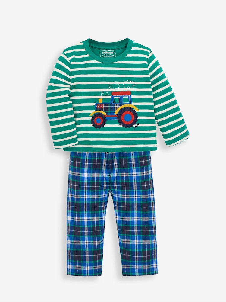 JoJo Maman Bébé Green Tractor Mix & Match Pyjamas - Image 1 of 5