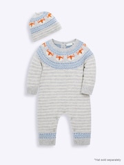 Jojo Maman Bébé Fox Motif Fair Isle en maille Tout-en-un - Image 4 de 5