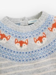 Jojo Maman Bébé Fox Motif Fair Isle en maille Tout-en-un - Image 5 de 5