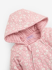 JoJo Maman Bébé Pink Mouse Print Cosy Pramsuit - Image 3 of 3