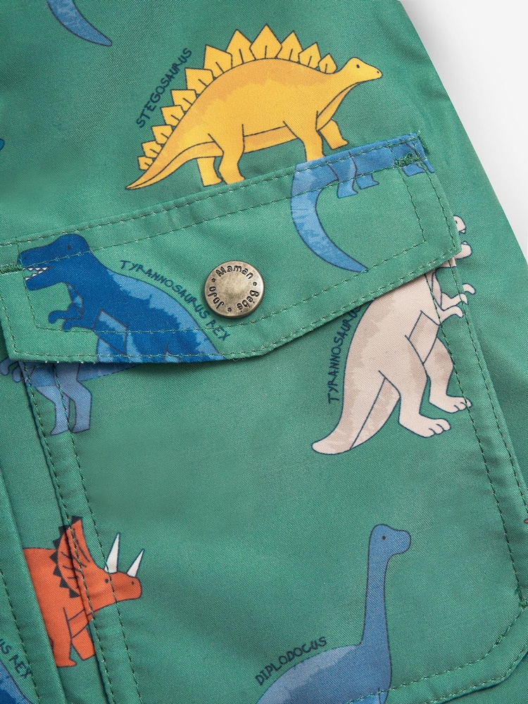 JoJo Maman Bébé Green Dinosaur Printed Parka - Image 2 of 3