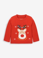 JoJo Maman Bébé Red Reindeer Tartan Pyjama - Image 2 of 6