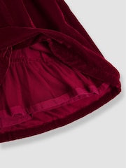 JoJo Maman Bébé Red Smocked Velvet Party Dress - Image 4 of 5