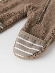 Polarn O. Pyret Natural Showerproof Teddy Fleece Pramsuit - Image 6 of 6
