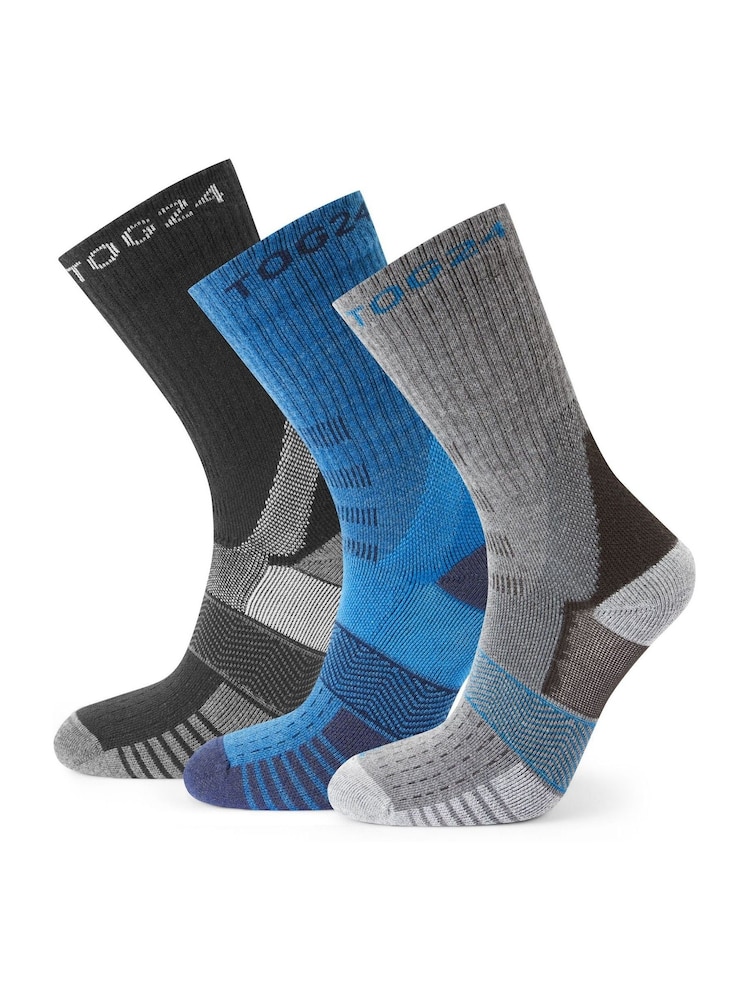 Tog 24 Blue Wels Trek Socks 3 Pack - Image 1 of 2