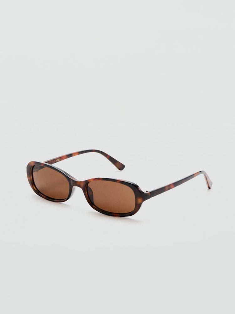 Mango Brown Slim Frame Oval Sunglasses - Image 1 of 4
