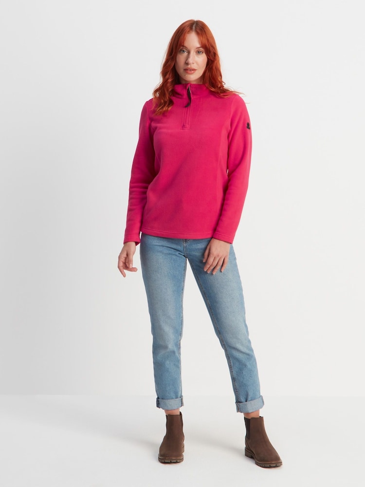 Tog 24 Light Pink Revive Fleece Zip Neck Jumper - Image 3 of 7
