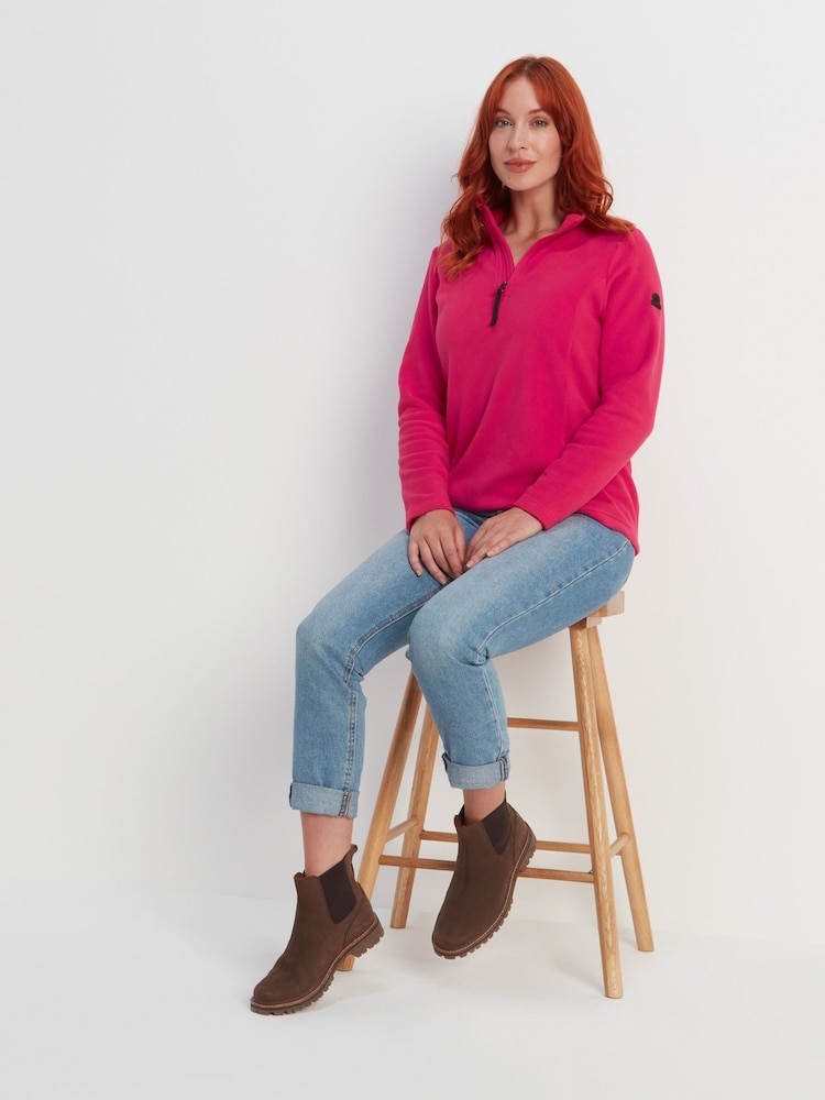 Tog 24 Light Pink Revive Fleece Zip Neck Jumper - Image 5 of 7