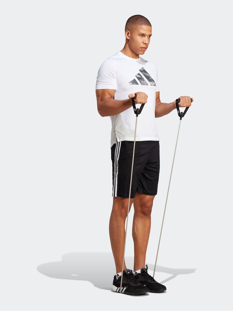 adidas Black Train Essentials 3-Stripe Shorts - Image 1 of 5