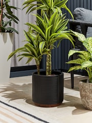 Black Outdoor Bronx Patterned Plant Pot - Image 1 of 3