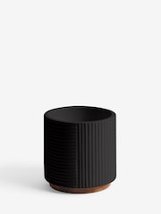 Black Outdoor Bronx Patterned Plant Pot - Image 3 of 3