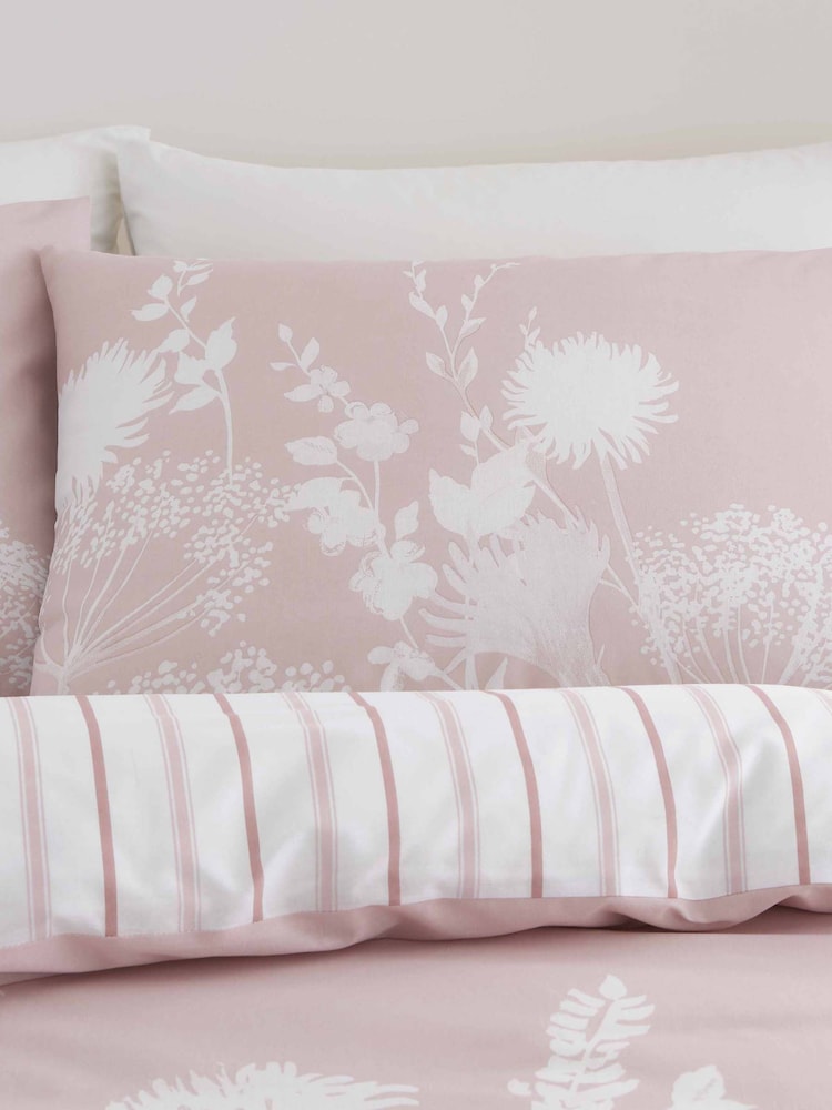 Catherine Lansfield Blush Pink Meadowsweet Floral Reversible Duvet Cover Set - Image 2 of 4