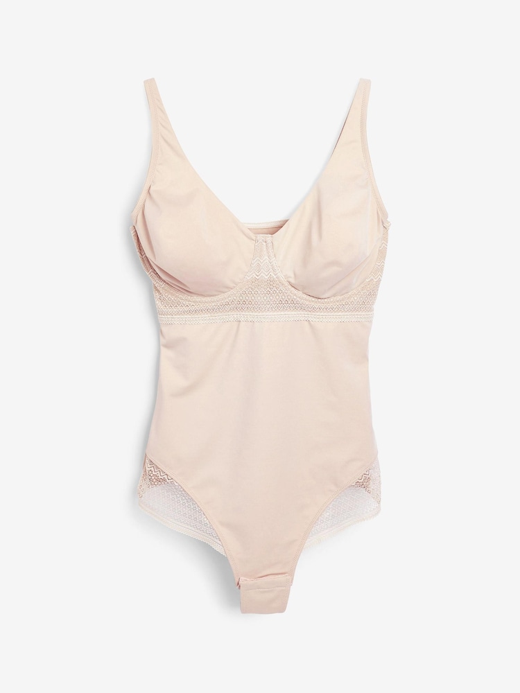 Nude DD+ Lace Tummy Control Shaping No VPL, Smoothing, Wired Bodysuit - Image 5 of 5